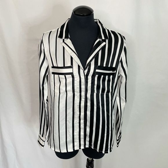 Volcom Stripped Button Down Blouse - Women’s 10 - Picture 1 of 8